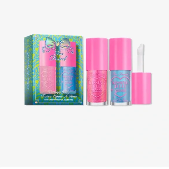Too Faced Kissing Jelly Lip Oil Set - Pink and Blue - Picture 2 of 5
